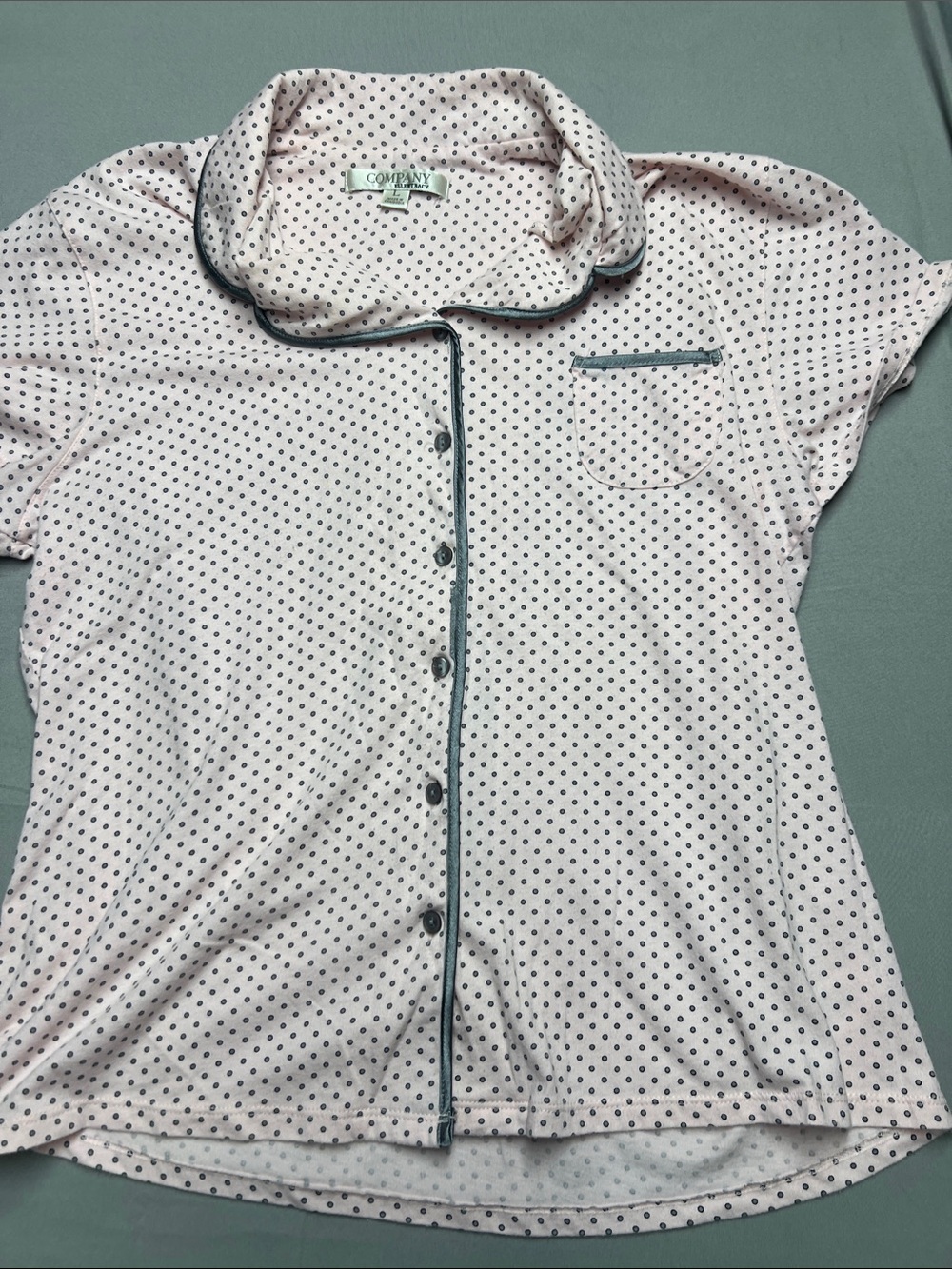 Womens Pink Polka Dot Pajama Set - Short Sleeve Top & Pants - Picture 2 of 6
